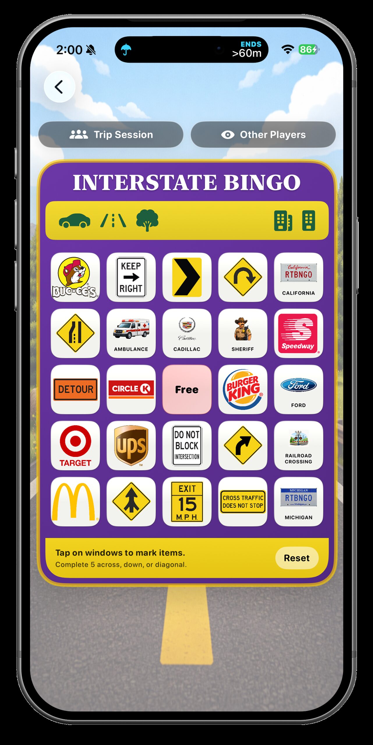 Road Trip Bingo