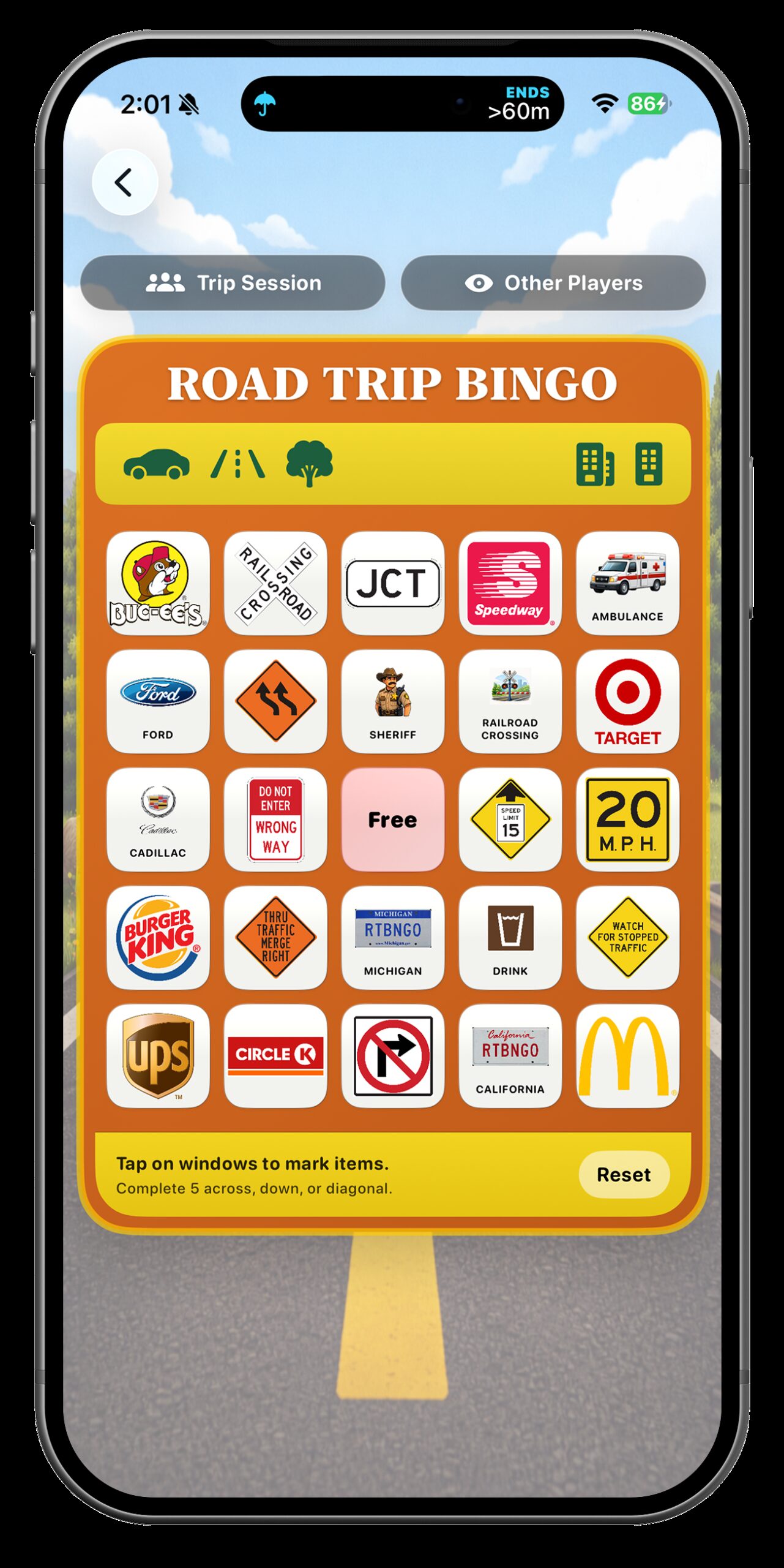 Road Trip Bingo