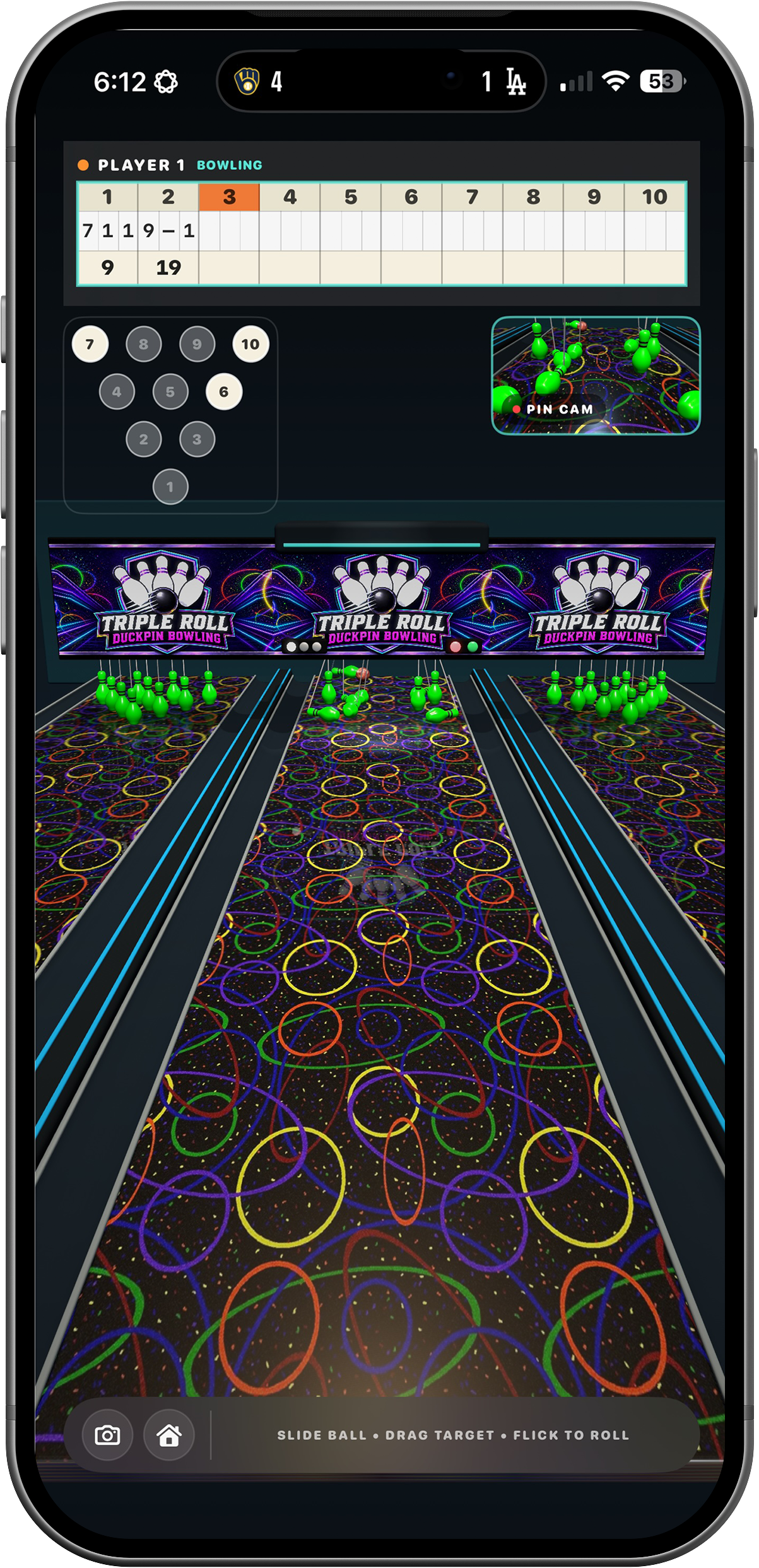 Triple Roll Duckpin Bowling